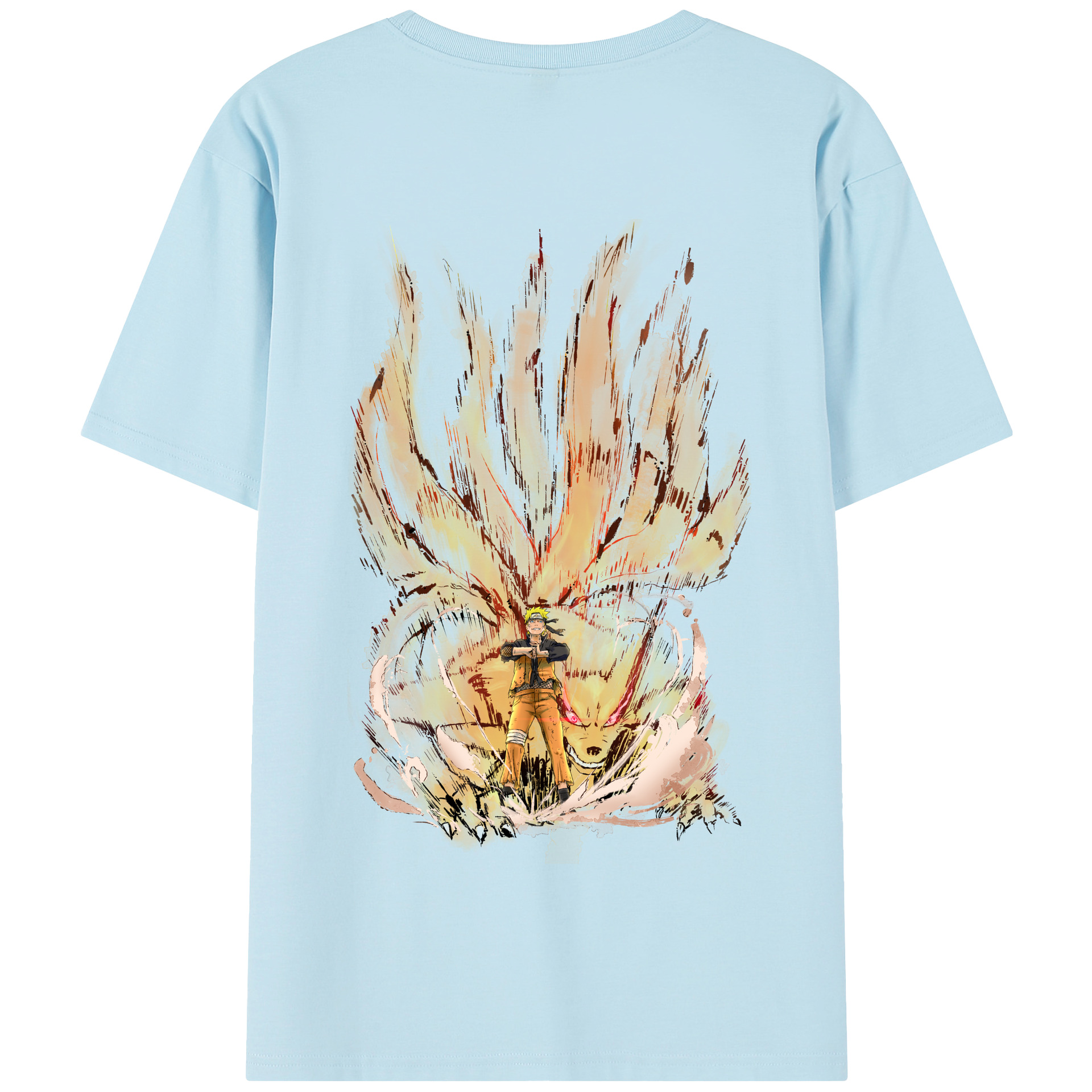 （画像用） NARUTO -ナルト- うずまき ナルト Uzumaki Naruto 綿100％半袖Tシャツ（背面プリント）